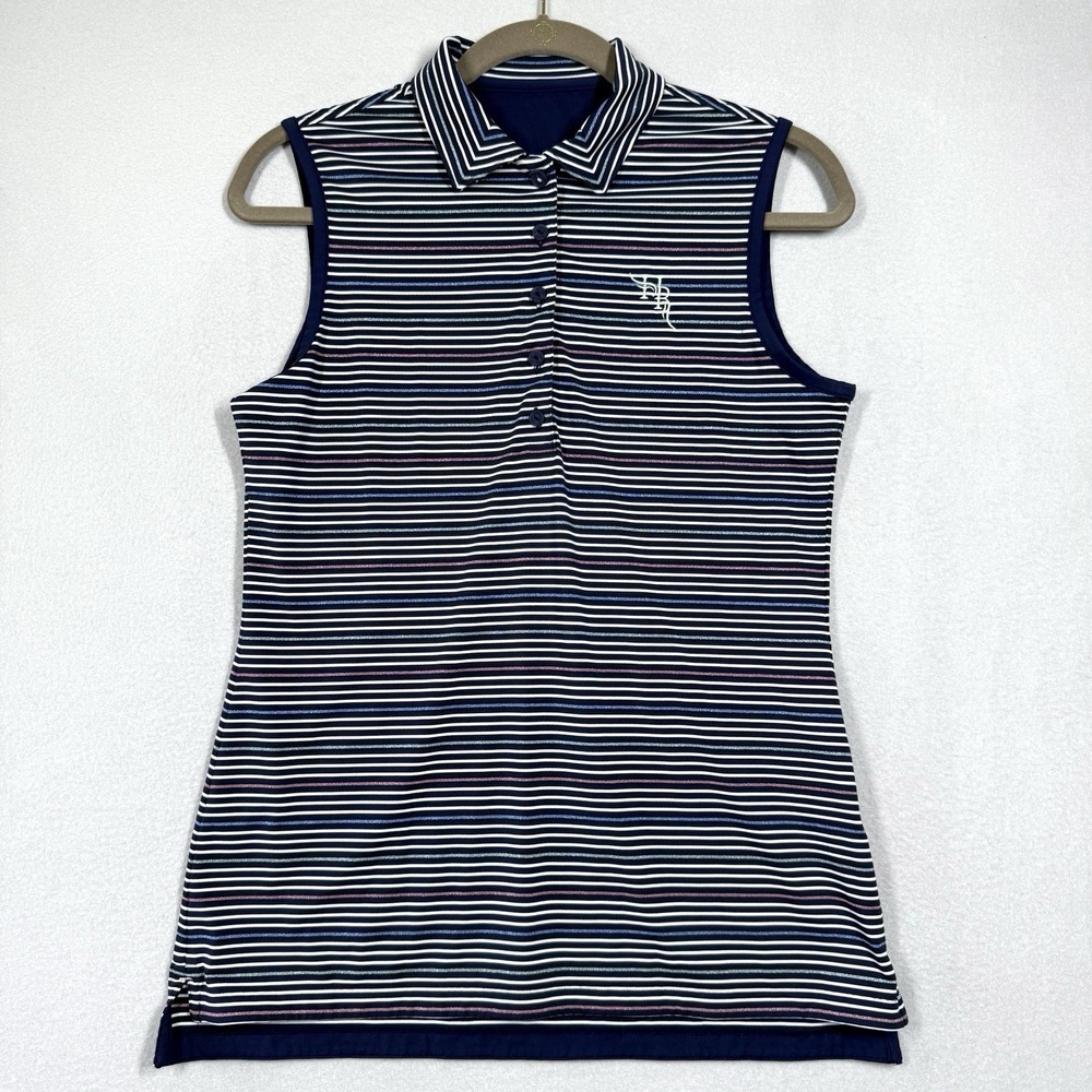 Peter Millar Top Women Small Perfect Fit Performance Sleeveless Polo Hawks Ridge